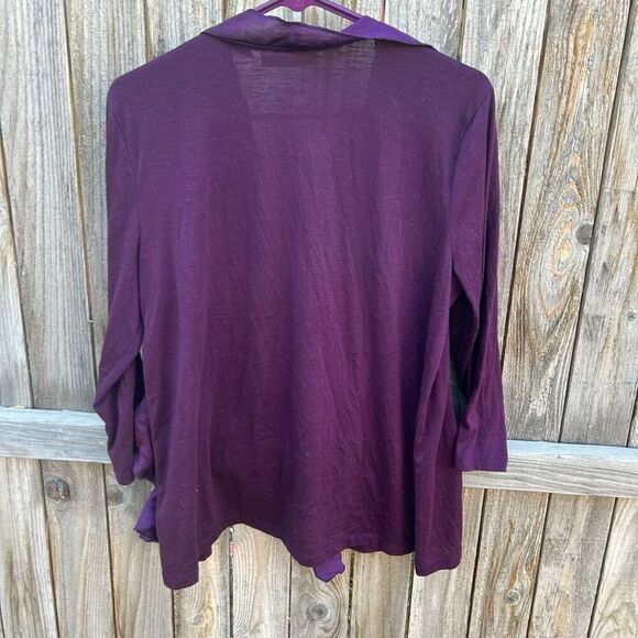 Sag Harbor open shawl top cardigan size large - Picture 9 of 10